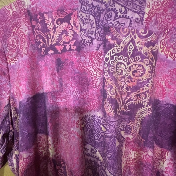 Pamela McCoy Collection Burgundy Overlay Tunic Top 2X - Picture 3 of 3